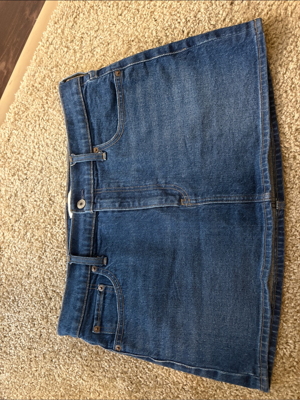 Abercrombie & Fitch Dark Blue Denim Mini Skirt